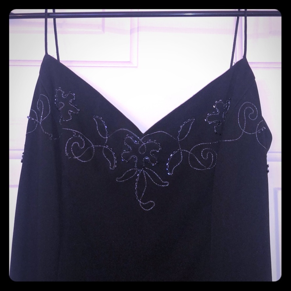 Formal cocktail dress with sheer train